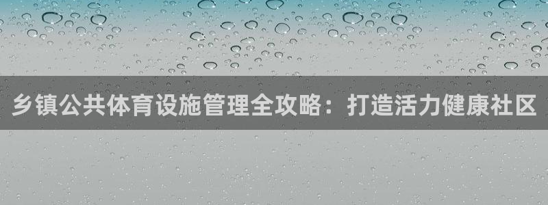 意昂体育3平台注册：乡镇公共体育设施管理全攻略：打造